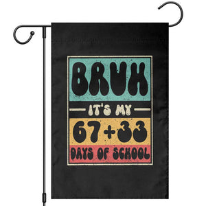 Bruh I Survived 67 33 Days of School Garden Flag Retro 100th Day of School Boys Teachers Pupils TS10 Black Print Your Wear