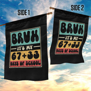 Bruh I Survived 67 33 Days of School Garden Flag Retro 100th Day of School Boys Teachers Pupils TS10 Print Your Wear