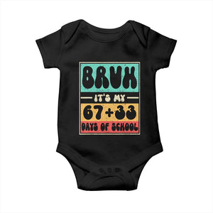 Bruh I Survived 67 33 Days of School Baby Onesie Retro 100th Day of School Boys Teachers Pupils TS10 Black Print Your Wear