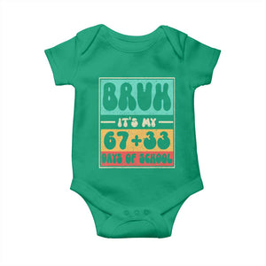 Bruh I Survived 67 33 Days of School Baby Onesie Retro 100th Day of School Boys Teachers Pupils TS10 Irish Green Print Your Wear