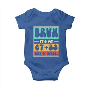 Bruh I Survived 67 33 Days of School Baby Onesie Retro 100th Day of School Boys Teachers Pupils TS10 Royal Blue Print Your Wear