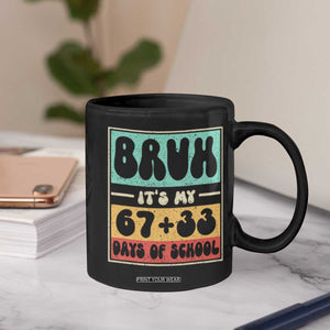 Bruh I Survived 67 33 Days of School Coffee Mug Retro 100th Day of School Boys Teachers Pupils TS10 Print Your Wear