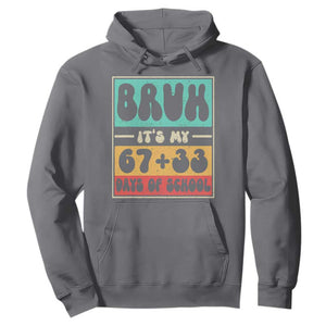 Bruh I Survived 67 33 Days of School Hoodie Retro 100th Day of School Boys Teachers Pupils TS10 Charcoal Print Your Wear