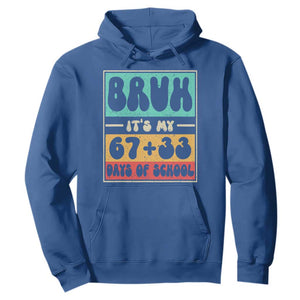 Bruh I Survived 67 33 Days of School Hoodie Retro 100th Day of School Boys Teachers Pupils TS10 Royal Blue Print Your Wear
