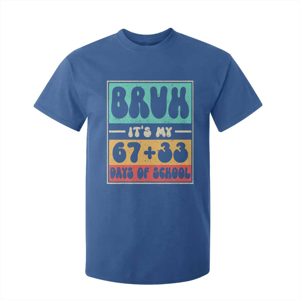 Bruh I Survived 67 33 Days of School T Shirt For Kid Retro 100th Day of School Boys Teachers Pupils TS10 Royal Blue Print Your Wear