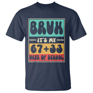 Bruh I Survived 67 33 Days of School T Shirt Retro 100th Day of School Boys Teachers Pupils TS10 Navy Print Your Wear