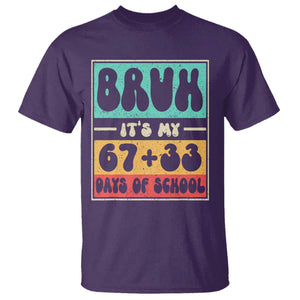 Bruh I Survived 67 33 Days of School T Shirt Retro 100th Day of School Boys Teachers Pupils TS10 Purple Print Your Wear