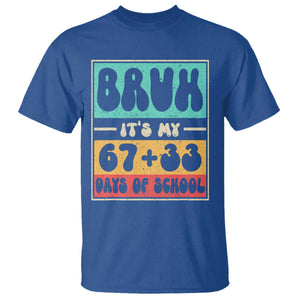 Bruh I Survived 67 33 Days of School T Shirt Retro 100th Day of School Boys Teachers Pupils TS10 Royal Blue Print Your Wear