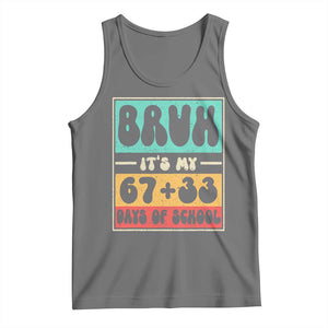 Bruh I Survived 67 33 Days of School Tank Top Retro 100th Day of School Boys Teachers Pupils TS10 Black Heather Print Your Wear