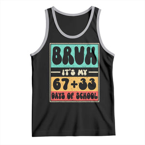 Bruh I Survived 67 33 Days of School Tank Top Retro 100th Day of School Boys Teachers Pupils TS10 Black Athletic Heather Print Your Wear