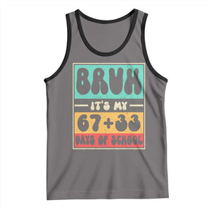 Bruh I Survived 67 33 Days of School Tank Top Retro 100th Day of School Boys Teachers Pupils TS10 Deep Heather Black Print Your Wear