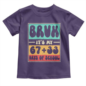 Bruh I Survived 67 33 Days of School Toddler T Shirt Retro 100th Day of School Boys Teachers Pupils TS10 Purple Print Your Wear