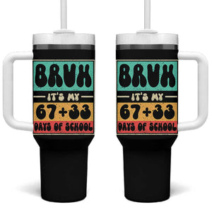 Bruh I Survived 67 33 Days of School Tumbler With Handle Retro 100th Day of School Boys Teachers Pupils TS10 One Size: 40 oz Black Print Your Wear
