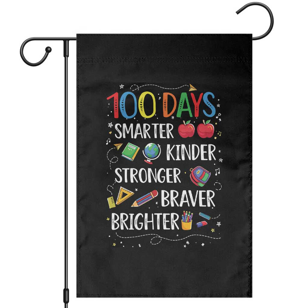 Happy 100 Days of School Garden Flag 100th Day Kids Boys Girls Teachers Pupils TS10 Black Print Your Wear