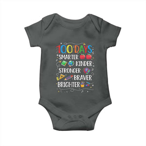 Happy 100 Days of School Baby Onesie 100th Day Kids Boys Girls Teachers Pupils TS10 Dark Heather Print Your Wear