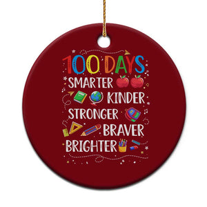 Happy 100 Days of School Ceramic Ornament 100th Day Kids Boys Girls Teachers Pupils TS10 1pc Red Print Your Wear
