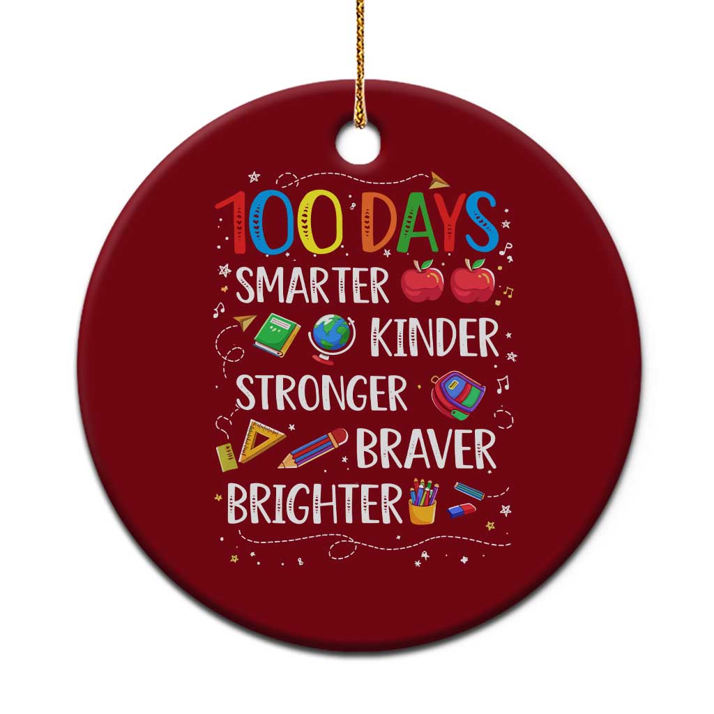 Happy 100 Days of School Ceramic Ornament 100th Day Kids Boys Girls Teachers Pupils TS10 1pc Red Print Your Wear