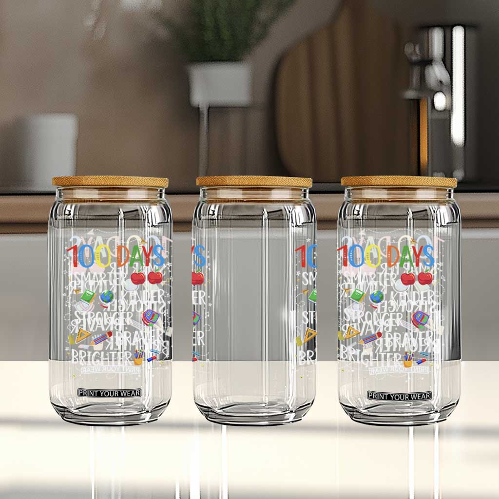 Happy 100 Days of School Glass Can 100th Day Kids Boys Girls Teachers Pupils TS10 Print Your Wear