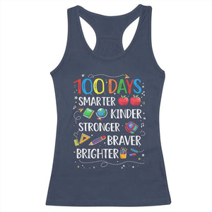 Happy 100 Days of School Racerback Tank Top 100th Day Kids Boys Girls Teachers Pupils TS10 Navy Print Your Wear