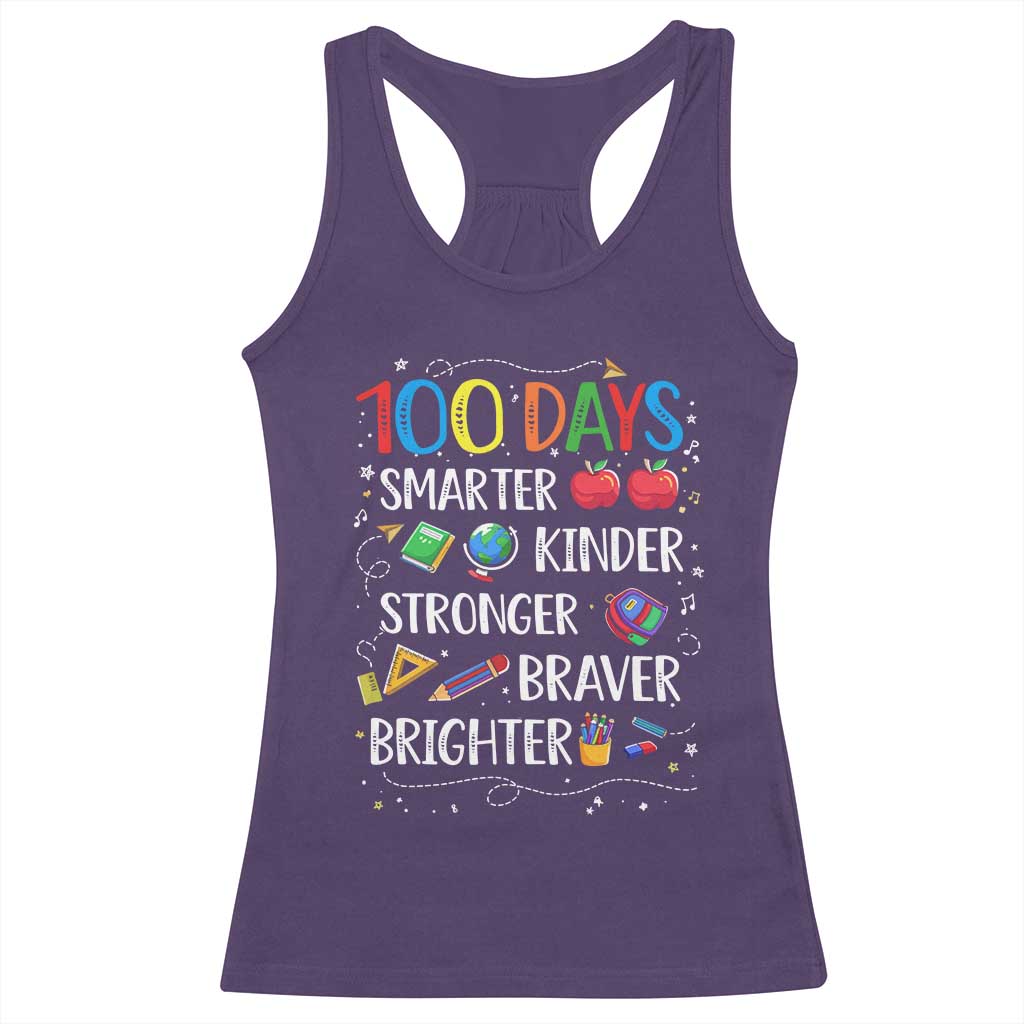 Happy 100 Days of School Racerback Tank Top 100th Day Kids Boys Girls Teachers Pupils TS10 Purple Print Your Wear