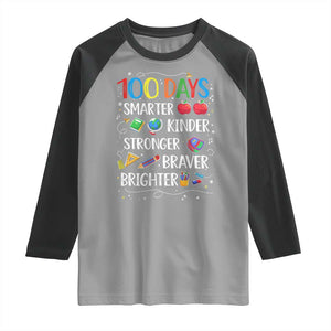 Happy 100 Days of School Raglan Shirt 100th Day Kids Boys Girls Teachers Pupils TS10 Sport Gray Black Print Your Wear
