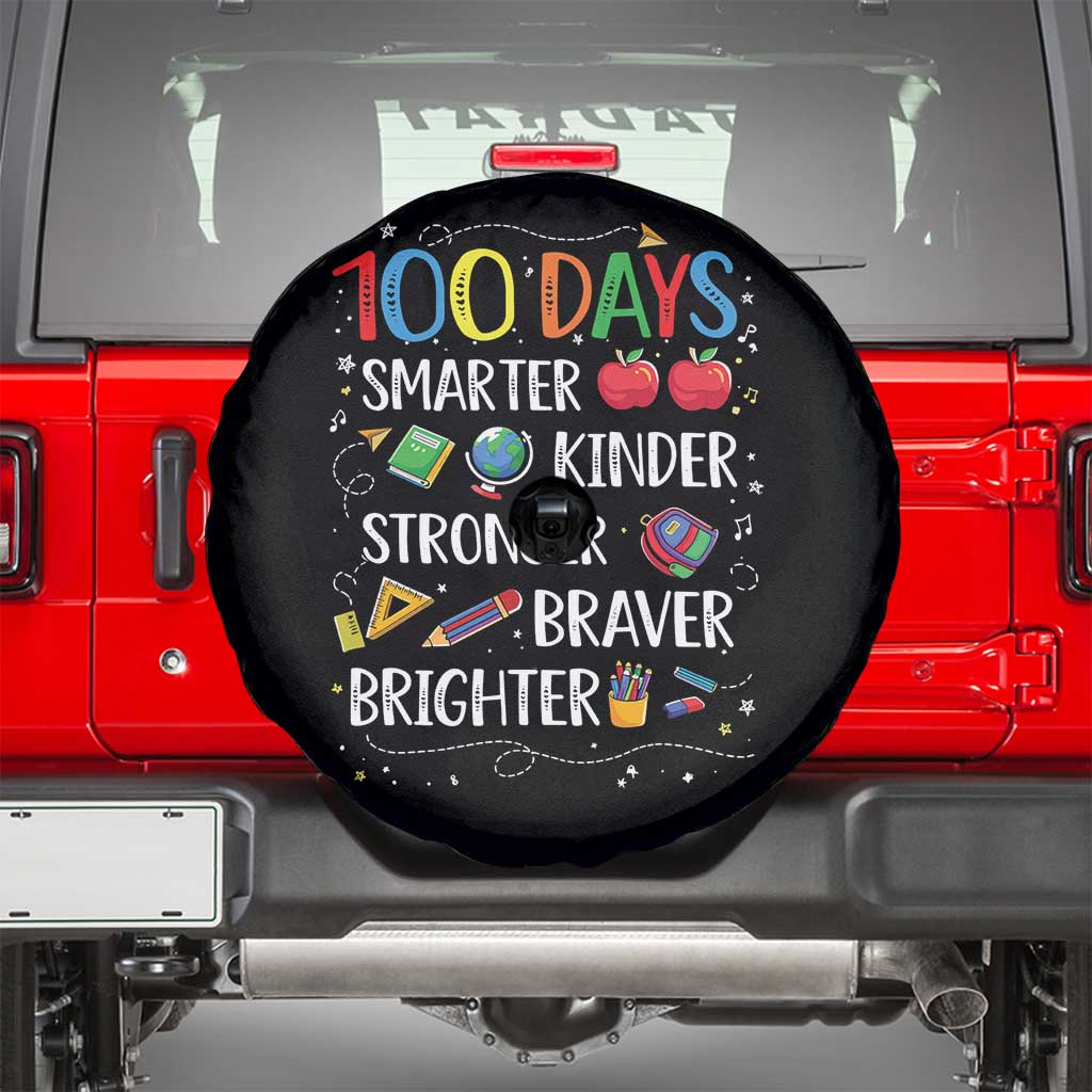Happy 100 Days of School Spare Tire Cover 100th Day Kids Boys Girls Teachers Pupils TS10 Black Print Your Wear