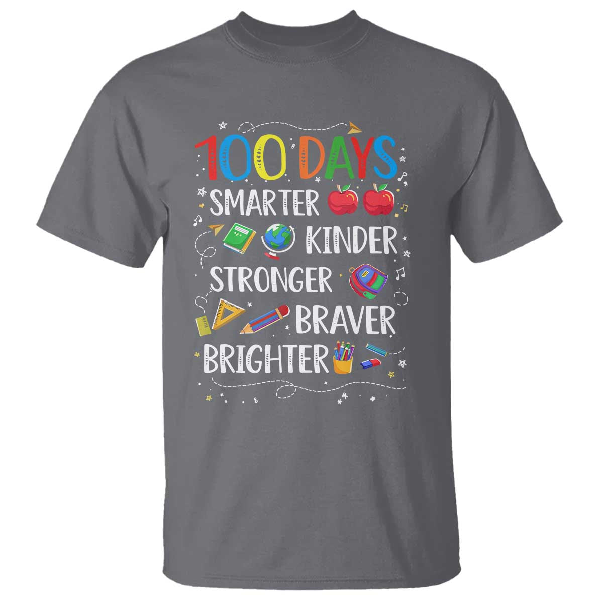 Happy 100 Days of School T Shirt 100th Day Kids Boys Girls Teachers Pupils TS10 Charcoal Print Your Wear