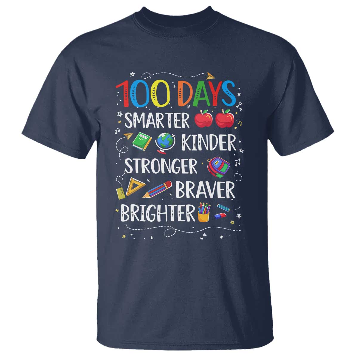 Happy 100 Days of School T Shirt 100th Day Kids Boys Girls Teachers Pupils TS10 Navy Print Your Wear