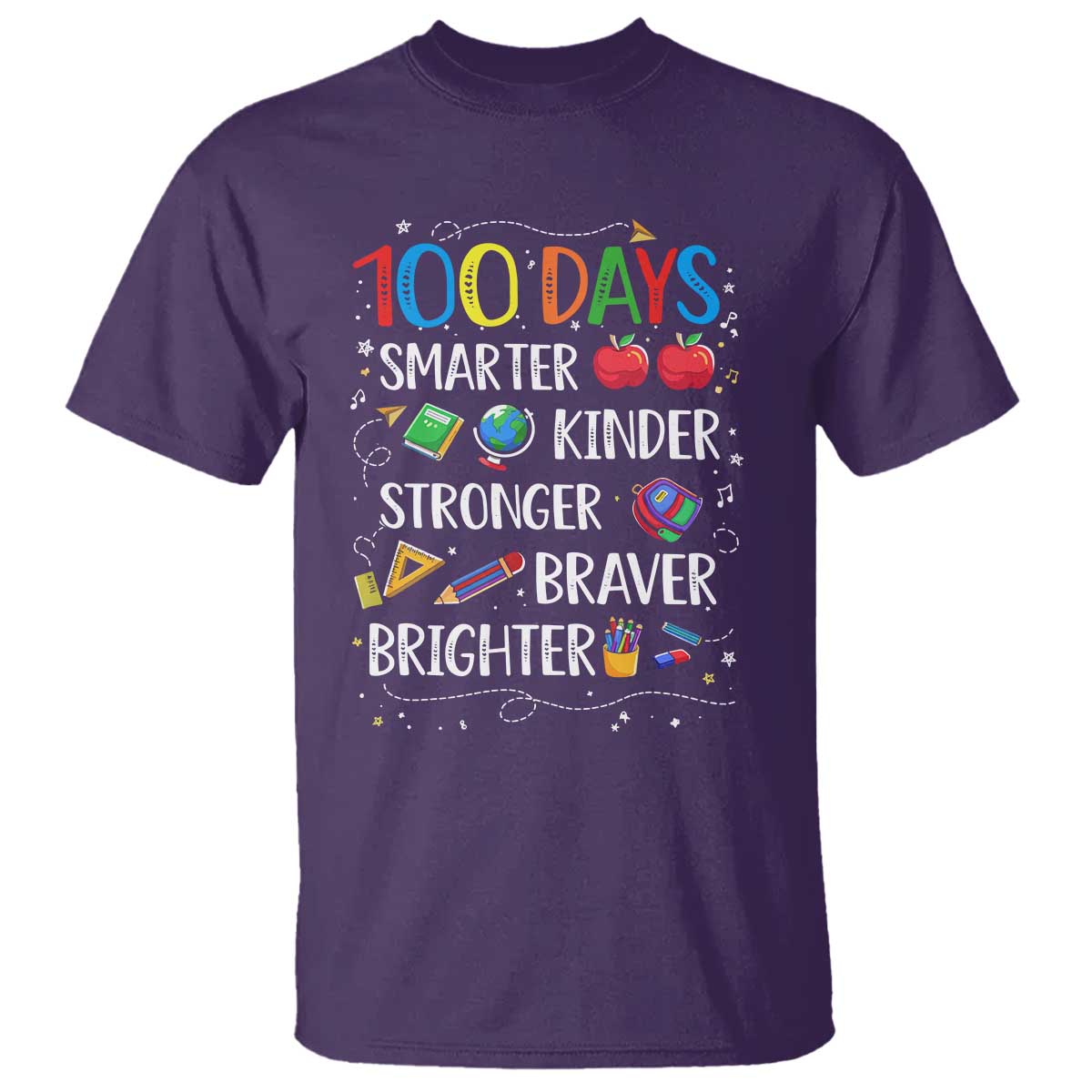 Happy 100 Days of School T Shirt 100th Day Kids Boys Girls Teachers Pupils TS10 Purple Print Your Wear