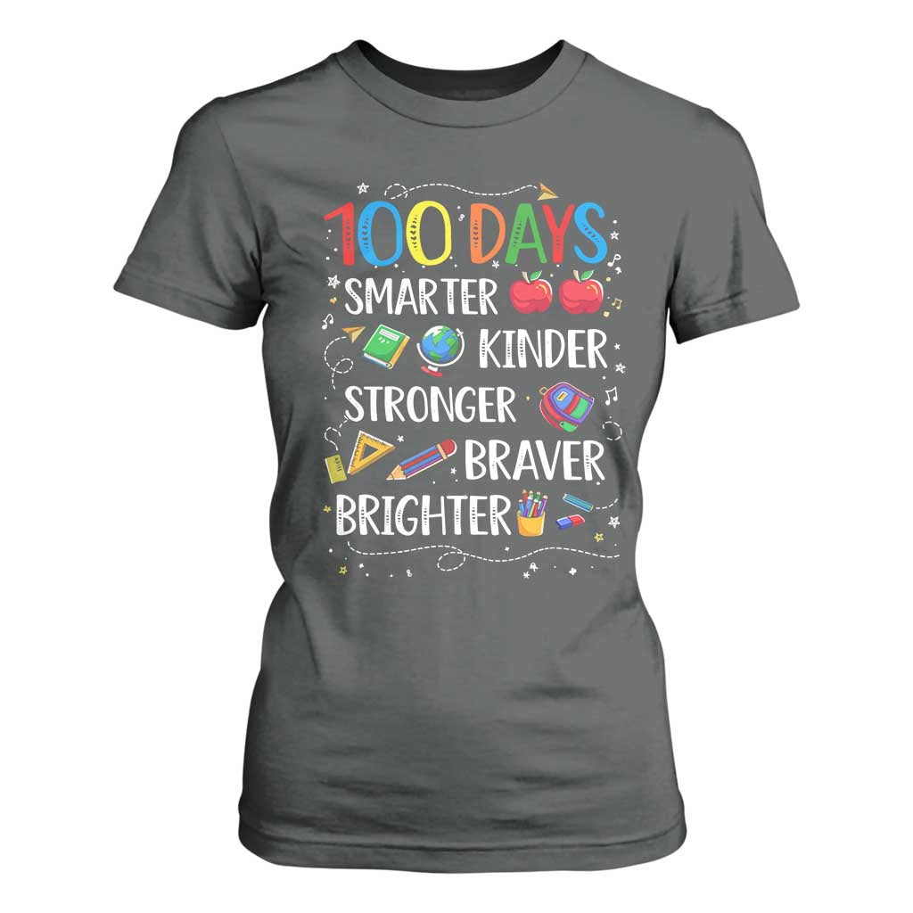 Happy 100 Days of School T Shirt For Women 100th Day Kids Boys Girls Teachers Pupils TS10 Dark Heather Print Your Wear