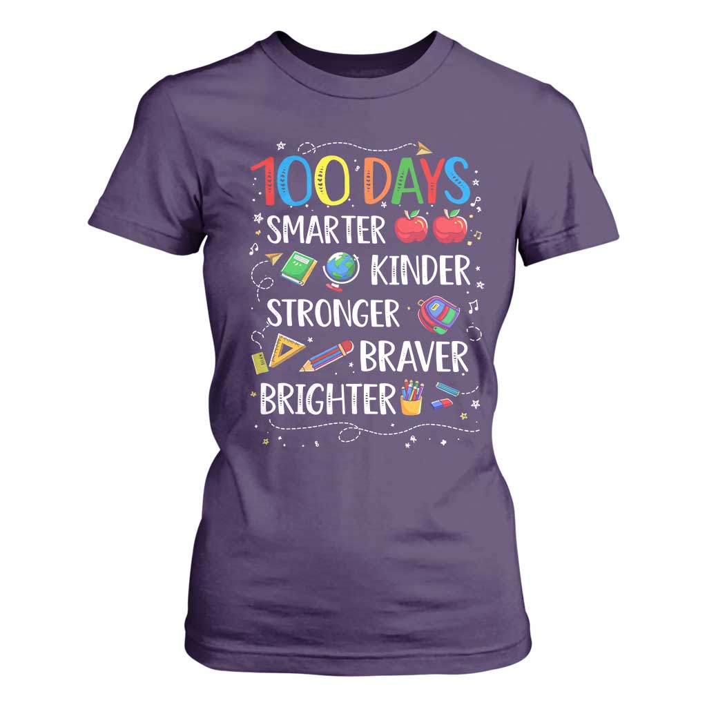 Happy 100 Days of School T Shirt For Women 100th Day Kids Boys Girls Teachers Pupils TS10 Purple Print Your Wear