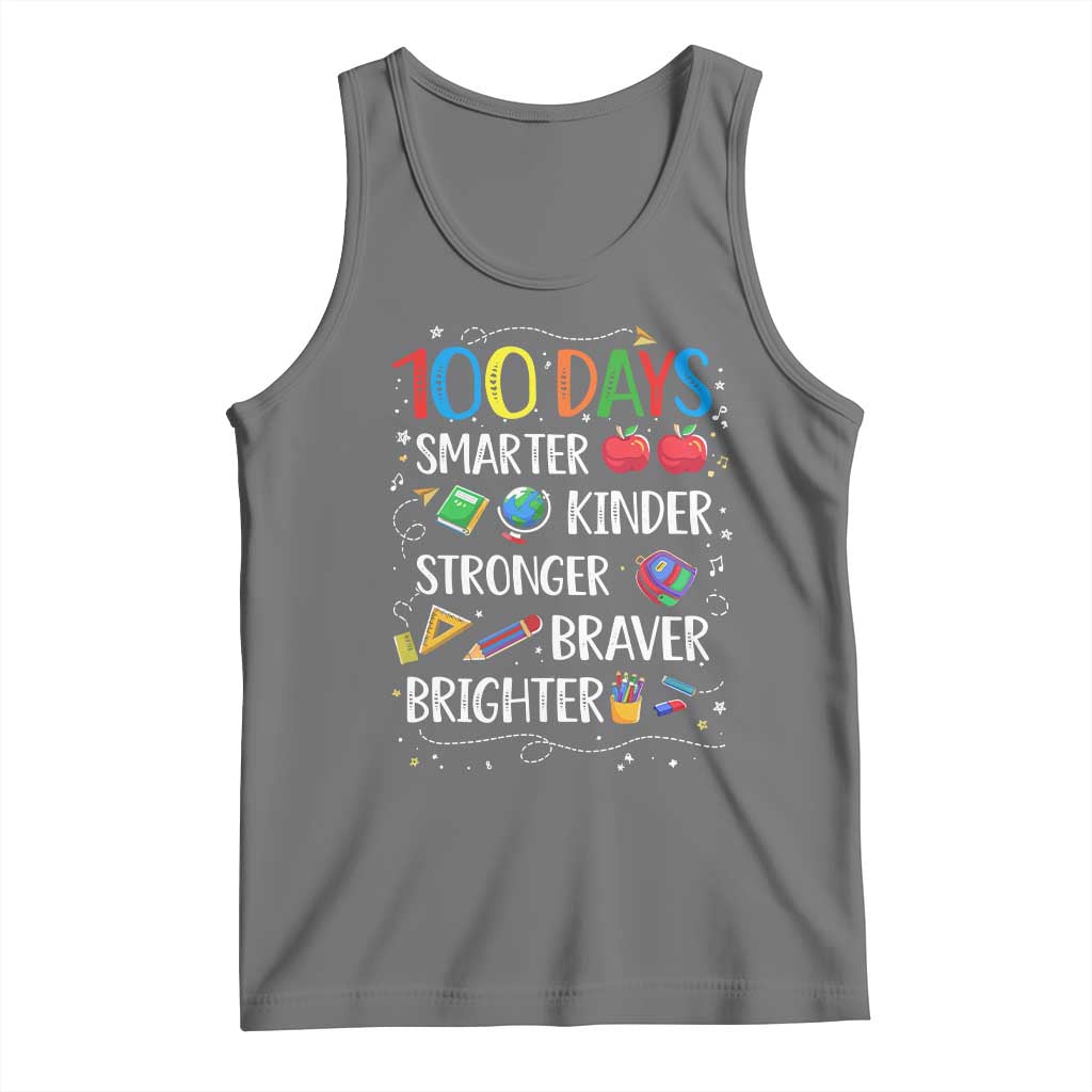 Happy 100 Days of School Tank Top 100th Day Kids Boys Girls Teachers Pupils TS10 Black Heather Print Your Wear