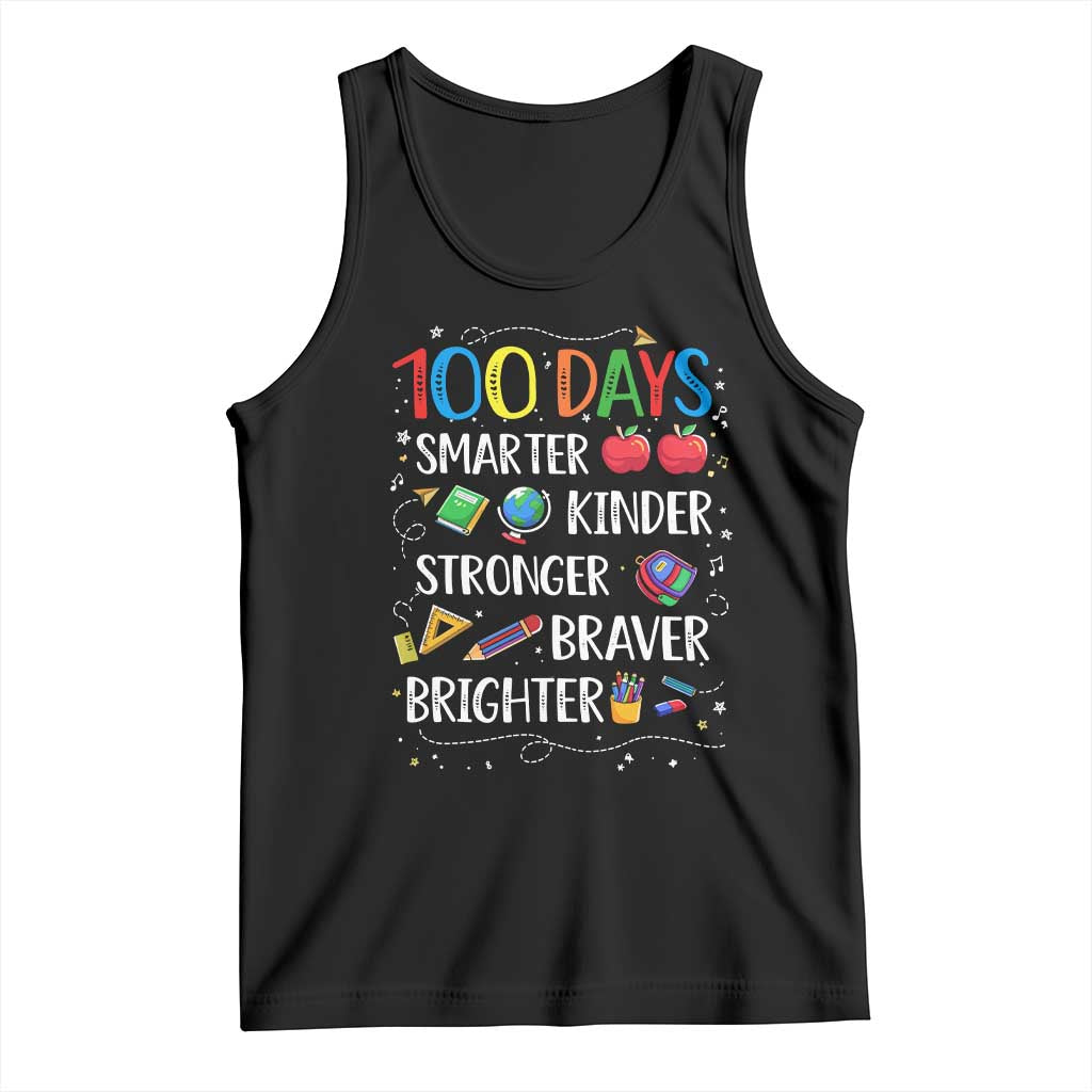 Happy 100 Days of School Tank Top 100th Day Kids Boys Girls Teachers Pupils TS10 Black Print Your Wear