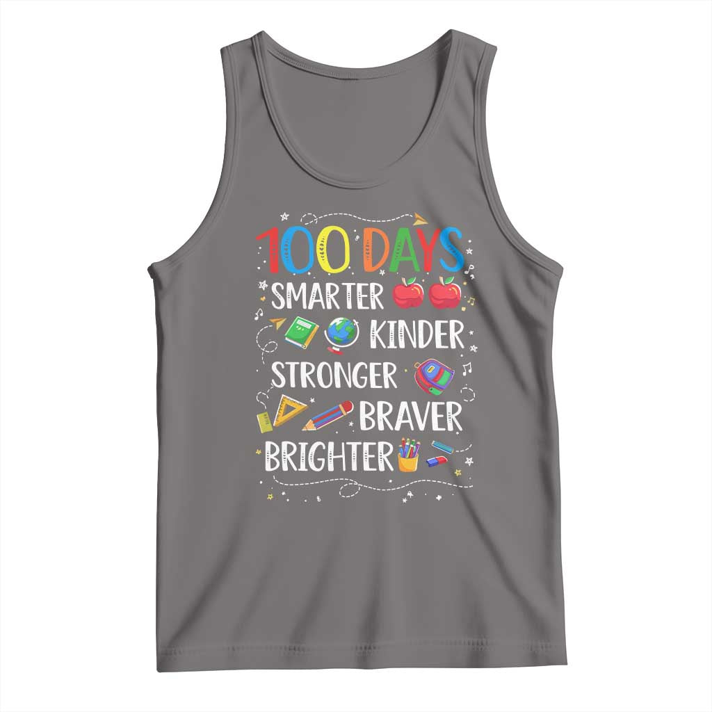 Happy 100 Days of School Tank Top 100th Day Kids Boys Girls Teachers Pupils TS10 Deep Heather Print Your Wear