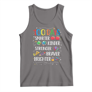 Happy 100 Days of School Tank Top 100th Day Kids Boys Girls Teachers Pupils TS10 Deep Heather Print Your Wear