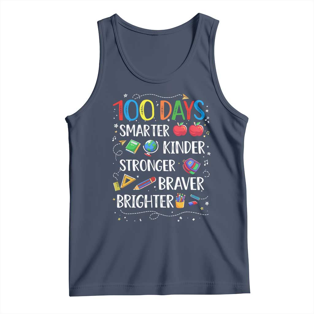 Happy 100 Days of School Tank Top 100th Day Kids Boys Girls Teachers Pupils TS10 Navy Print Your Wear
