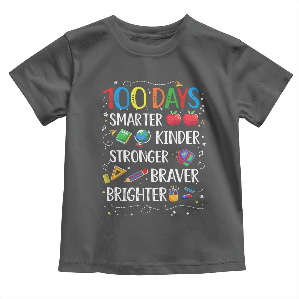 Happy 100 Days of School Toddler T Shirt 100th Day Kids Boys Girls Teachers Pupils TS10 Dark Heather Print Your Wear