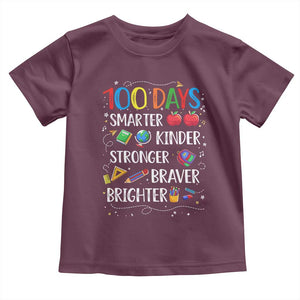 Happy 100 Days of School Toddler T Shirt 100th Day Kids Boys Girls Teachers Pupils TS10 Maroon Print Your Wear