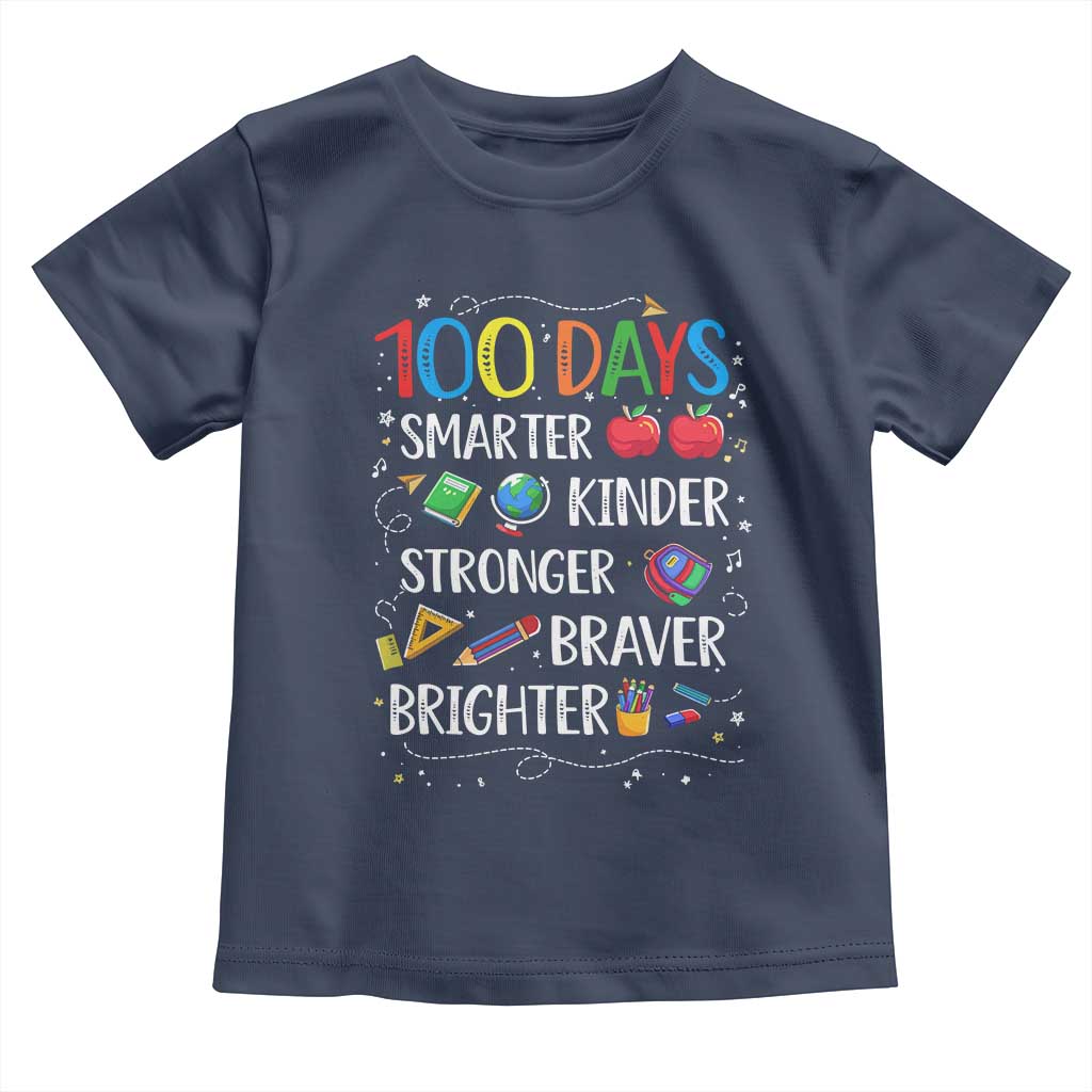 Happy 100 Days of School Toddler T Shirt 100th Day Kids Boys Girls Teachers Pupils TS10 Navy Print Your Wear