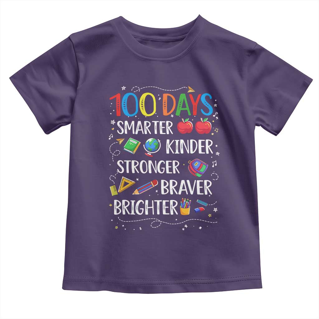 Happy 100 Days of School Toddler T Shirt 100th Day Kids Boys Girls Teachers Pupils TS10 Purple Print Your Wear