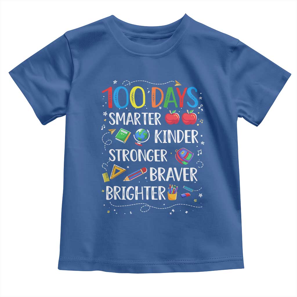 Happy 100 Days of School Toddler T Shirt 100th Day Kids Boys Girls Teachers Pupils TS10 Royal Blue Print Your Wear