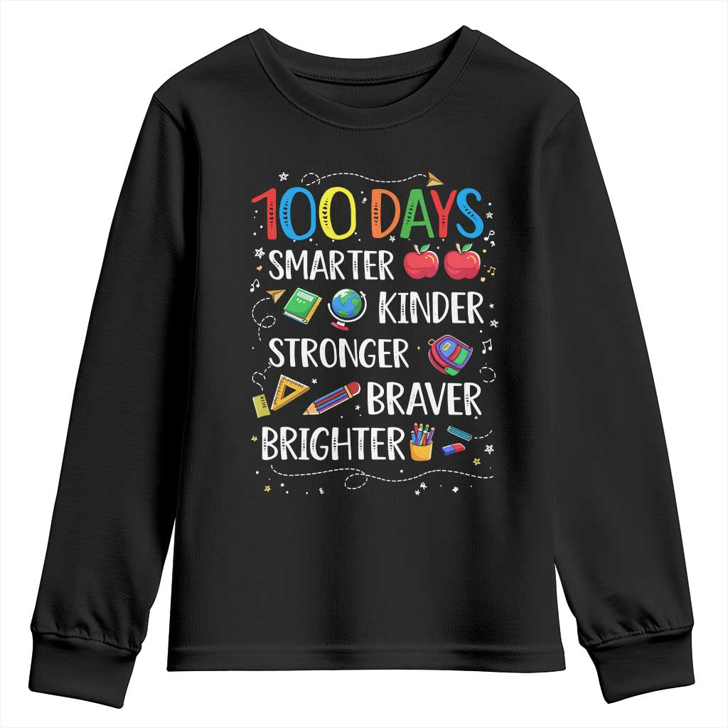 Happy 100 Days of School Youth Sweatshirt 100th Day Kids Boys Girls Teachers Pupils TS10 Black Print Your Wear