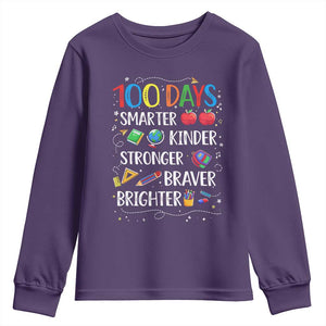 Happy 100 Days of School Youth Sweatshirt 100th Day Kids Boys Girls Teachers Pupils TS10 Purple Print Your Wear