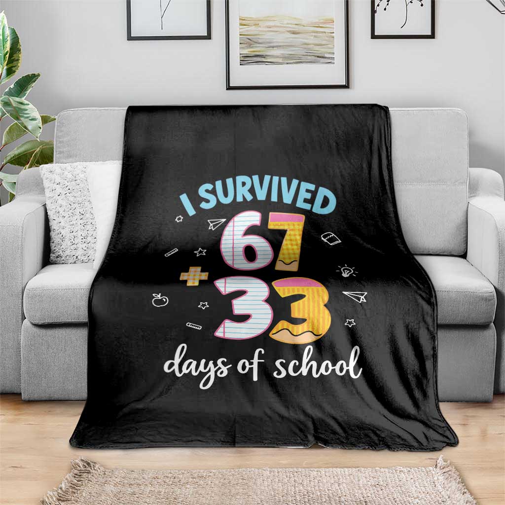 100 Days Of School 67 Funny Six Seven Meme Throw Blanket TS10 Print Your Wear