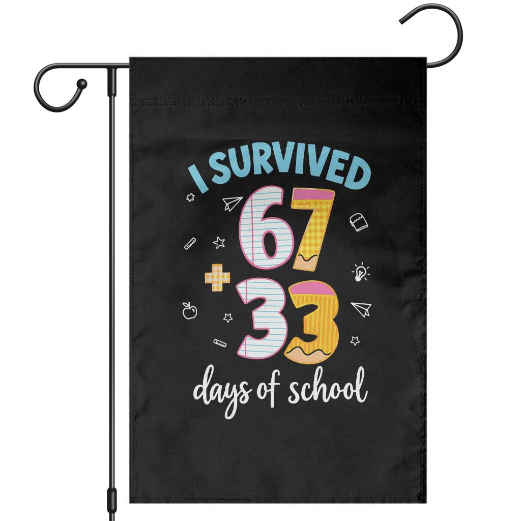 100 Days Of School 67 Funny Six Seven Meme Garden Flag TS10 Black Print Your Wear