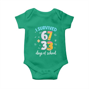 100 Days Of School 67 Funny Six Seven Meme Baby Onesie TS10 Irish Green Print Your Wear