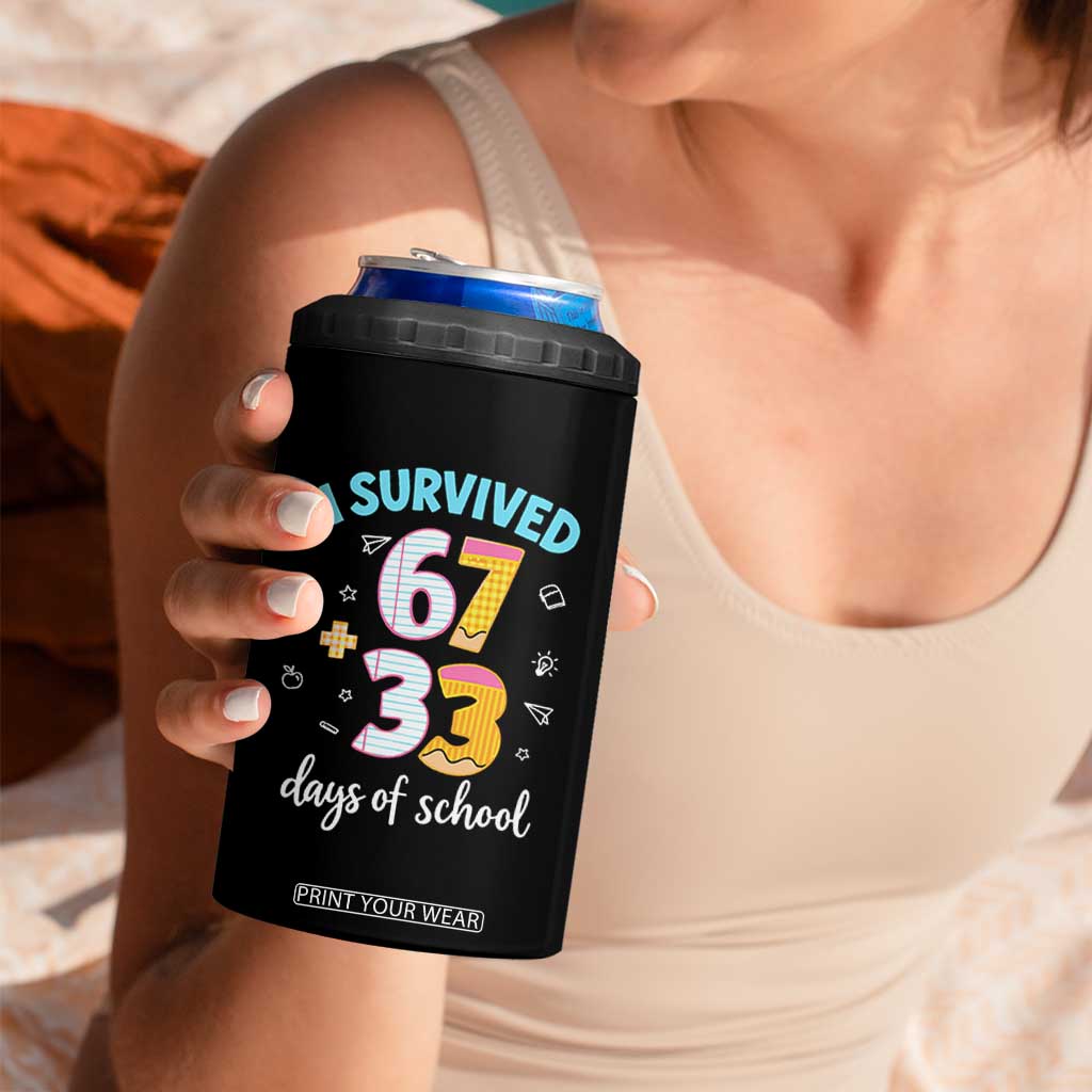 100 Days Of School 67 Funny Six Seven Meme 4 in 1 Can Cooler Tumbler TS10 Print Your Wear