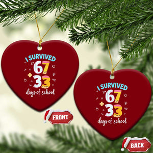 100 Days Of School 67 Funny Six Seven Meme Ceramic Ornament TS10 Print Your Wear