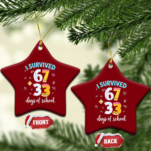 100 Days Of School 67 Funny Six Seven Meme Ceramic Ornament TS10 Print Your Wear