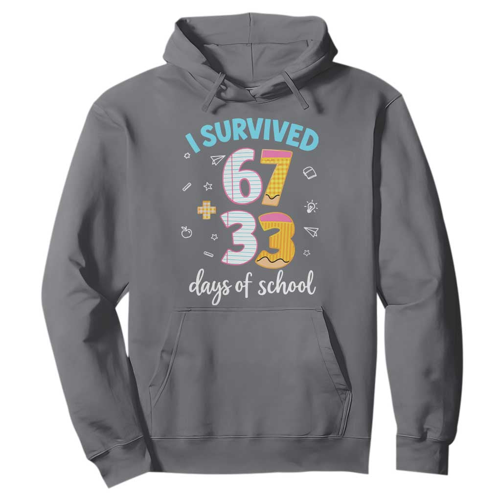 100 Days Of School 67 Funny Six Seven Meme Hoodie TS10 Charcoal Print Your Wear